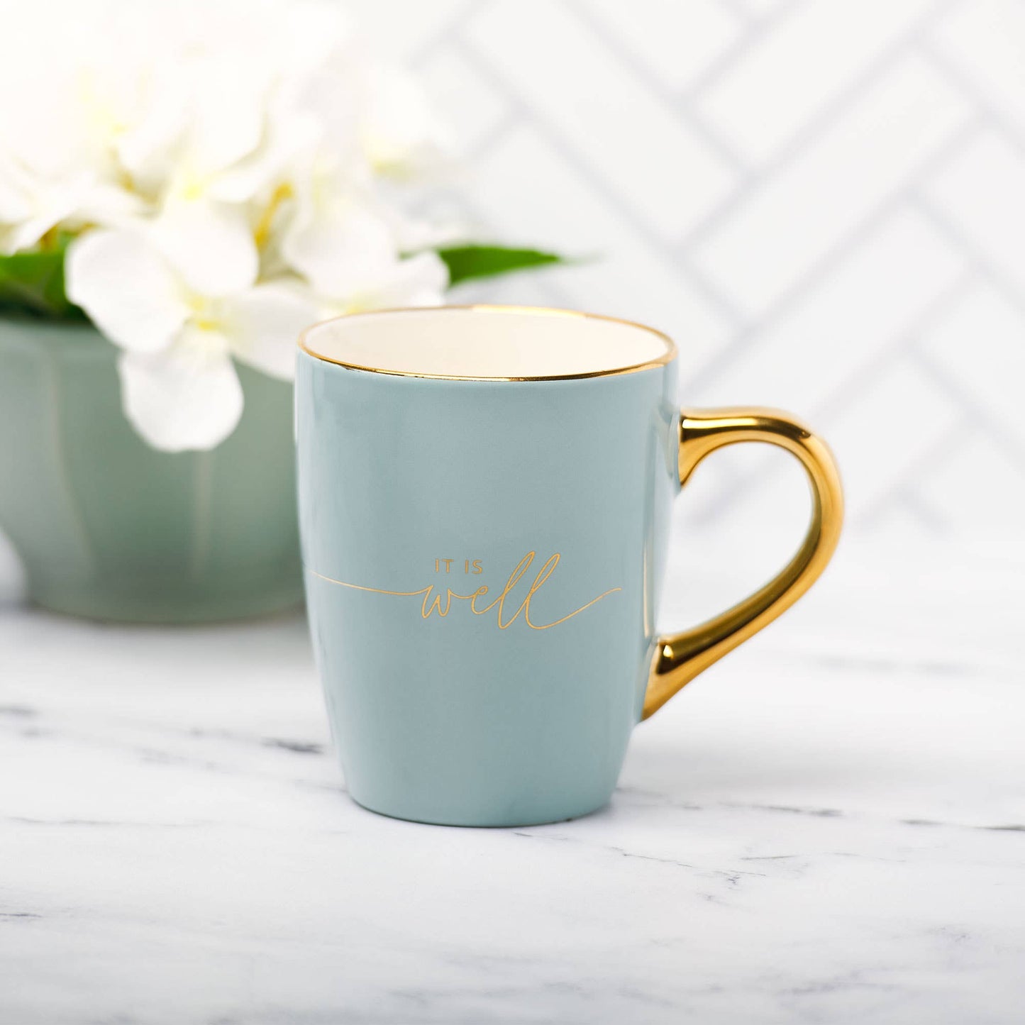 Mug Blue/Cream It is Well with My Soul