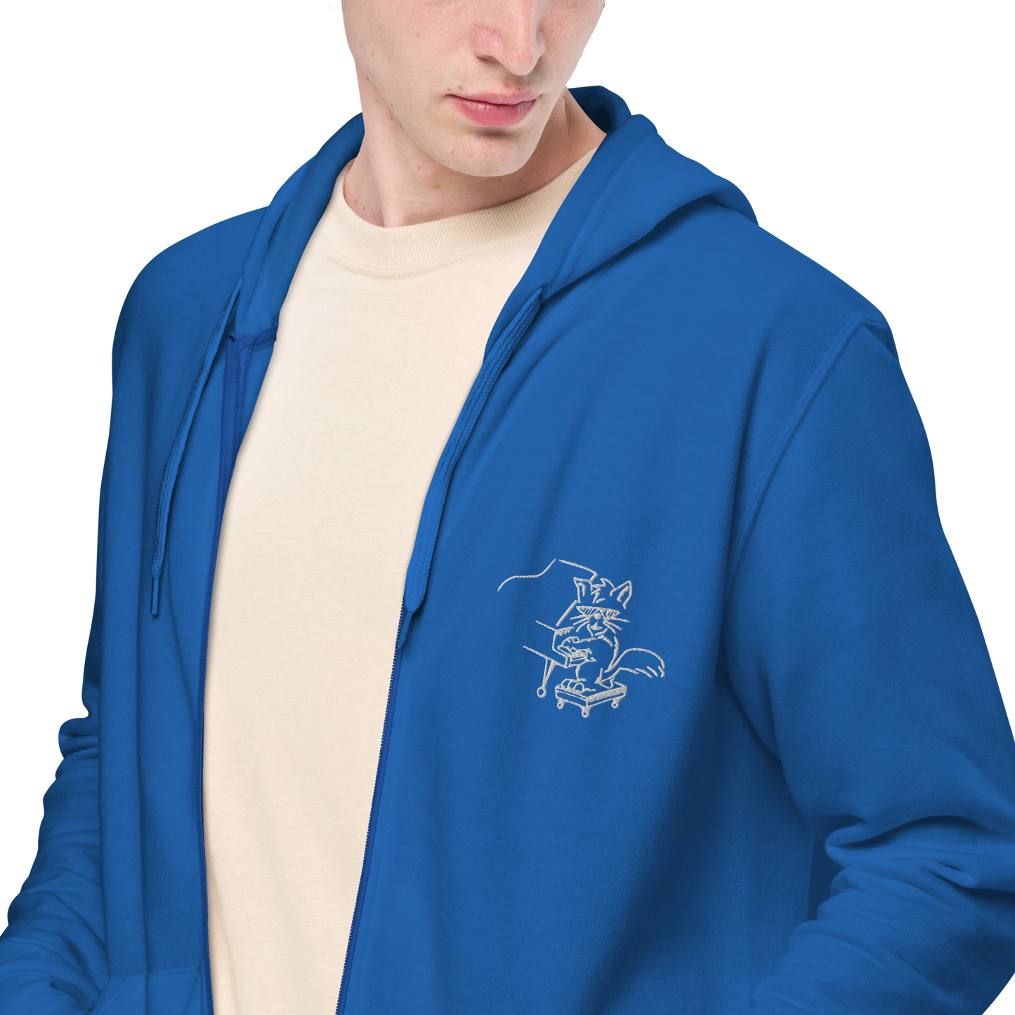 Piano Cat Unisex Zip Hoodie