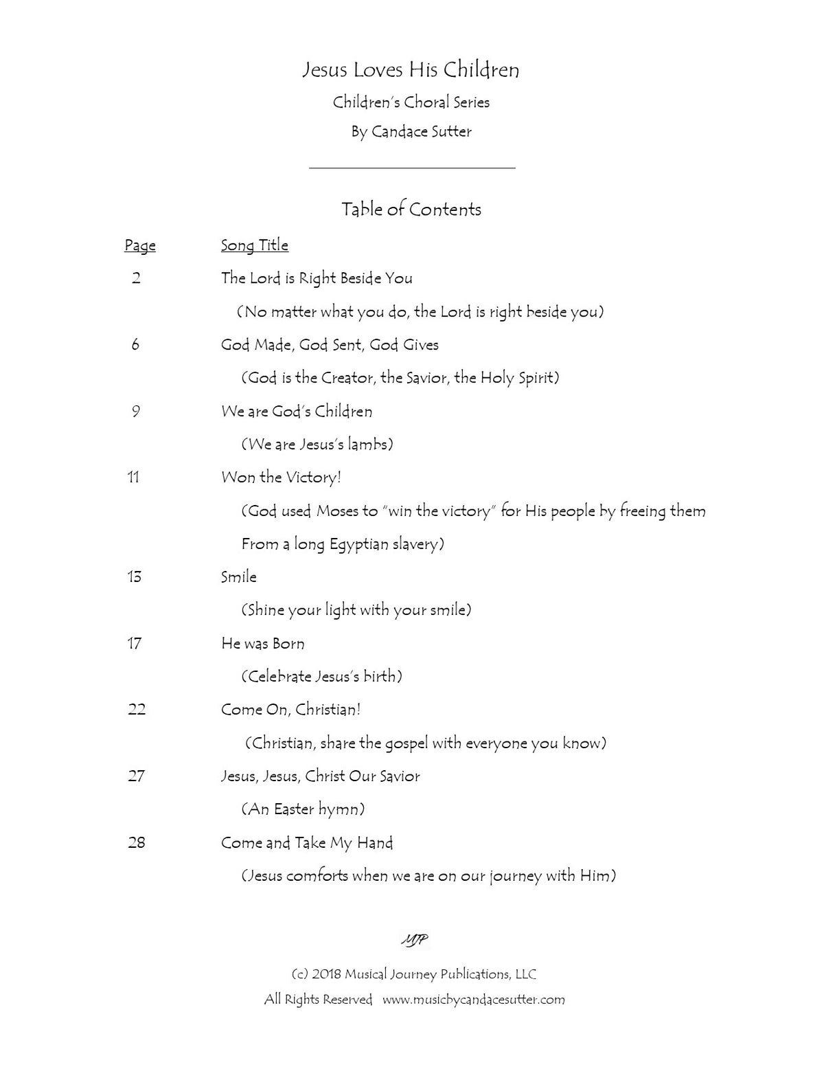 Jesus Loves His Children (Children's Choral Series)